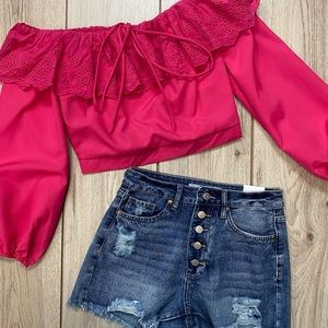 Brand new hot pink crop top